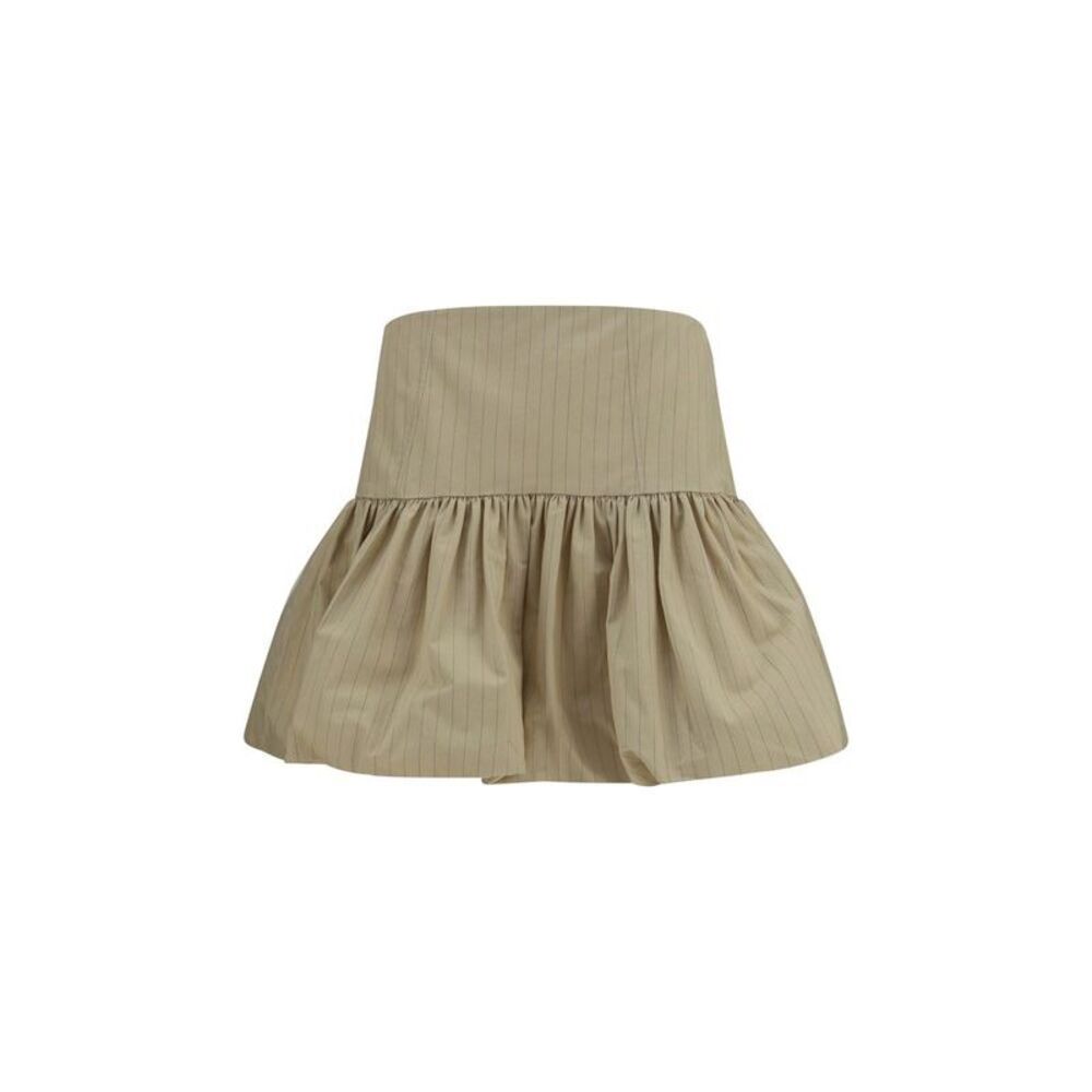 Ganni Beige Cotton Mini Women's Skirt